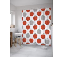 Штора (занавеска) для ванной JoyArty "Контрастный вектор яблок" из сатена, 180х200 см с крючками, sc_52731