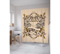 Штора (занавеска) для ванной JoyArty "Готический Овен" из сатена, 180х200 см с крючками, sc_58980