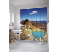 Штора (занавеска) для ванной JoyArty "Национальный парк Тонгариро" из сатена, 180х200 см с крючками, sc_60132