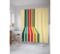 Штора (занавеска) для ванной JoyArty "Радужная дорога" из сатена, 180х200 см с крючками, sc_63019
