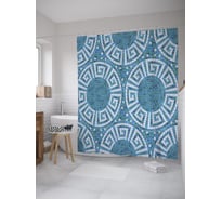 Штора (занавеска) для ванной JoyArty "Античные круги" из сатена, 180х200 см с крючками, sc_55759