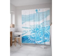 Штора (занавеска) для ванной JoyArty "Мираж мандалы" из сатена, 180х200 см с крючками, sc_62526
