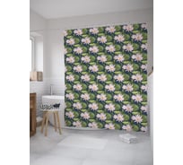 Штора (занавеска) для ванной JoyArty "Цветение лилий" из сатена, 180х200 см с крючками, sc_61939