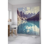 Штора (занавеска) для ванной JoyArty "Зеркальные реки" из сатена, 180х200 см с крючками, sc_9287