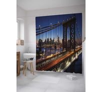 Штора (занавеска) для ванной JoyArty "Мост большого города" из сатена, 180х200 см с крючками, sc_9624
