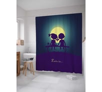 Штора (занавеска) для ванной JoyArty "Love is..." из сатена, 180х200 см с крючками, sc_91942