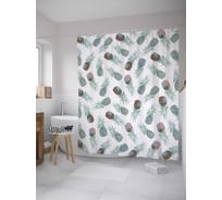 Штора (занавеска) для ванной JoyArty "Ананасовый сон" из сатена, 180х200 см с крючками, sc_8071