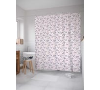 Штора (занавеска) для ванной JoyArty "Птица приносит любовь" из сатена, 180х200 см с крючками, sc_79745