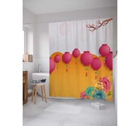 Штора (занавеска) для ванной JoyArty "Полет фонарей" из сатена, 180х200 см с крючками, sc_38788