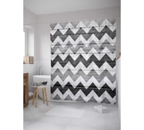 Штора (занавеска) для ванной JoyArty "Зигзаг из прошлого" из сатена, 180х200 см с крючками, sc_9018