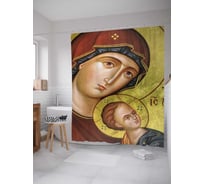 Штора (занавеска) для ванной JoyArty "Младенец с Марией" из сатена, 180х200 см с крючками, sc_79788