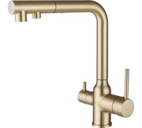 Смеситель ABBER Emotion для кухни с подключением фильтра и выдвижной лейкой, золото матовое AF8814G