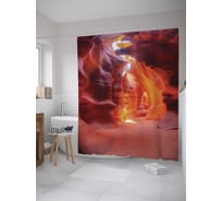 Штора (занавеска) для ванной JoyArty "Выход к свету" из сатена, 180х200 см с крючками, sc_8910