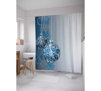 Штора (занавеска) для ванной JoyArty "Шары фантазий" из сатена, 180х200 см с крючками, sc_5544