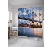 Штора (занавеска) для ванной JoyArty "Архитектурная гордость" из сатена, 180х200 см с крючками, sc_8988