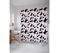 Штора (занавеска) для ванной JoyArty "Женский каприз" из сатена, 180х200 см с крючками, sc_56821