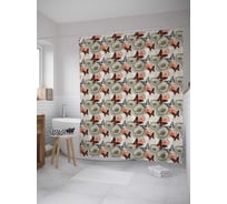 Штора (занавеска) для ванной JoyArty "Бабочки в работе" из сатена, 180х200 см с крючками, sc_8809