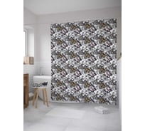 Штора (занавеска) для ванной JoyArty "Бабочка монарх" из сатена, 180х200 см с крючками, sc_8812