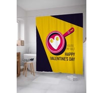 Штора (занавеска) для ванной JoyArty "Моя половинка" из сатена, 180х200 см с крючками, sc_92008