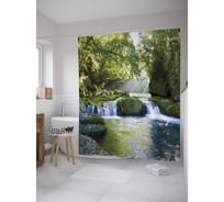 Штора (занавеска) для ванной JoyArty "Волшебство водопада" из сатена, 180х200 см с крючками, sc_8947