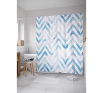 Штора (занавеска) для ванной JoyArty "Потертые зигзаги" из сатена, 180х200 см с крючками, sc_5222