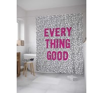 Штора (занавеска) для ванной JoyArty "Все хорошо" из сатена, 180х200 см с крючками, sc_7919