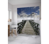 Штора (занавеска) для ванной JoyArty "Морское обличье" из сатена, 180х200 см с крючками, sc_9142