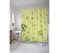 Штора (занавеска) для ванной JoyArty "Полет одуванчика" из сатена, 180х200 см с крючками, sc_7939