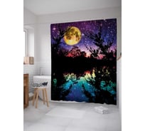 Штора (занавеска) для ванной JoyArty "Ночные загадки" из сатена, 180х200 см с крючками, sc_5507