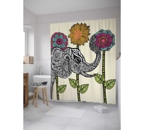 Штора (занавеска) для ванной JoyArty "Слоновый дух" из сатена, 180х200 см с крючками, sc_8059