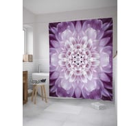 Штора (занавеска) для ванной JoyArty "Фиолетовый цветок" из сатена, 180х200 см с крючками, sc_8770