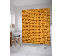 Штора (занавеска) для ванной JoyArty "Длинные таксы" из сатена, 180х200 см с крючками, sc_77617