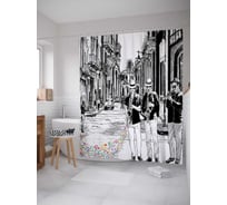 Штора (занавеска) для ванной JoyArty "Музыка улиц" из сатена, 180х200 см с крючками, sc_5018