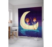 Штора (занавеска) для ванной JoyArty "Луна для любимой" из сатена, 180х200 см с крючками, sc_91980