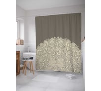 Штора (занавеска) для ванной JoyArty "Узорчатые вензеля" из сатена, 180х200 см с крючками, sc_61618