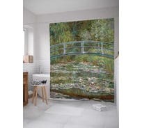 Штора (занавеска) для ванной JoyArty "Проселочный мост" из сатена, 180х200 см с крючками, sc_7354