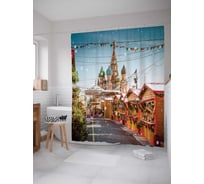 Штора (занавеска) для ванной JoyArty "Направление к собору" из сатена, 180х200 см sc_378848