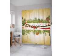 Штора (занавеска) для ванной JoyArty "Рождественская легкость" из сатена, 180х200 см с крючками, sc_5690