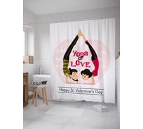 Штора (занавеска) для ванной JoyArty "Любовь и спорт" из сатена, 180х200 см с крючками, sc_91991