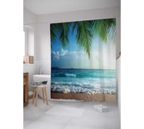 Штора (занавеска) для ванной JoyArty "Морские ветра" из сатена, 180х200 см с крючками, sc_6988