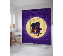 Штора (занавеска) для ванной JoyArty "Полная луна" из сатена, 180х200 см с крючками, sc_91981