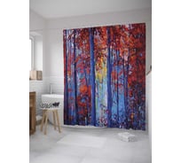 Штора (занавеска) для ванной JoyArty "Лес грехов" из сатена, 180х200 см с крючками, sc_9253