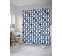 Штора (занавеска) для ванной JoyArty "Шаровые полосы" из сатена, 180х200 см с крючками, sc_8129