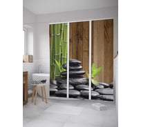 Штора (занавеска) для ванной JoyArty "Каменное удовольствие" из сатена, 180х200 см с крючками, sc_8320