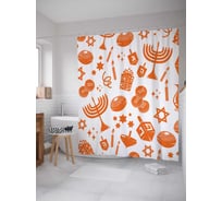 Штора (занавеска) для ванной JoyArty "Еврейский новый год" из сатена, 180х200 см с крючками, sc_5926