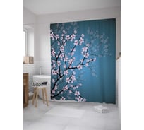 Штора (занавеска) для ванной JoyArty "Фруктовое дерево" из сатена, 180х200 см с крючками, sc_8189