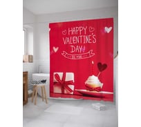Штора (занавеска) для ванной JoyArty "Валентинка для нее" из сатена, 180х200 см с крючками, sc_92015