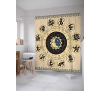 Штора (занавеска) для ванной JoyArty "Зодиакальные значения" из сатена, 180х200 см с крючками, sc_7362