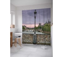 Штора (занавеска) для ванной JoyArty "Мост любви" из сатена, 180х200 см с крючками, sc_943