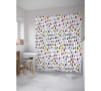 Штора (занавеска) для ванной JoyArty "Красочная влага" из сатена, 180х200 см с крючками, sc_8082